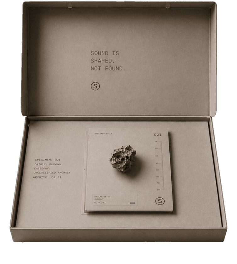 DRUM BUNDLE — presentation box, artifact 021
